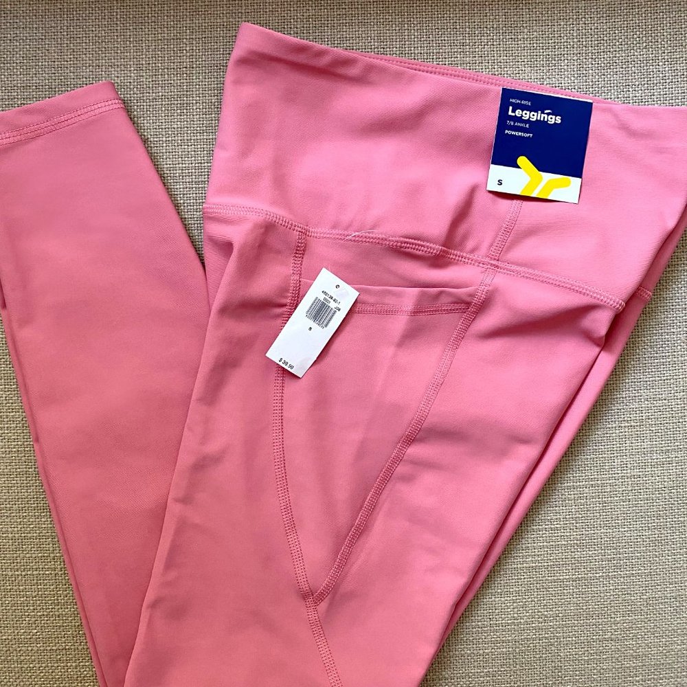 Old Navy Pink High-Rise Powersoft Side Pocket 7/8 Legging ~NWT